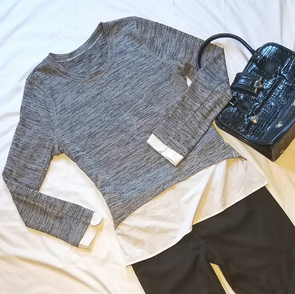 Andrew Marc Sweaters - MARC NEW YORK gray knit layered sweater top